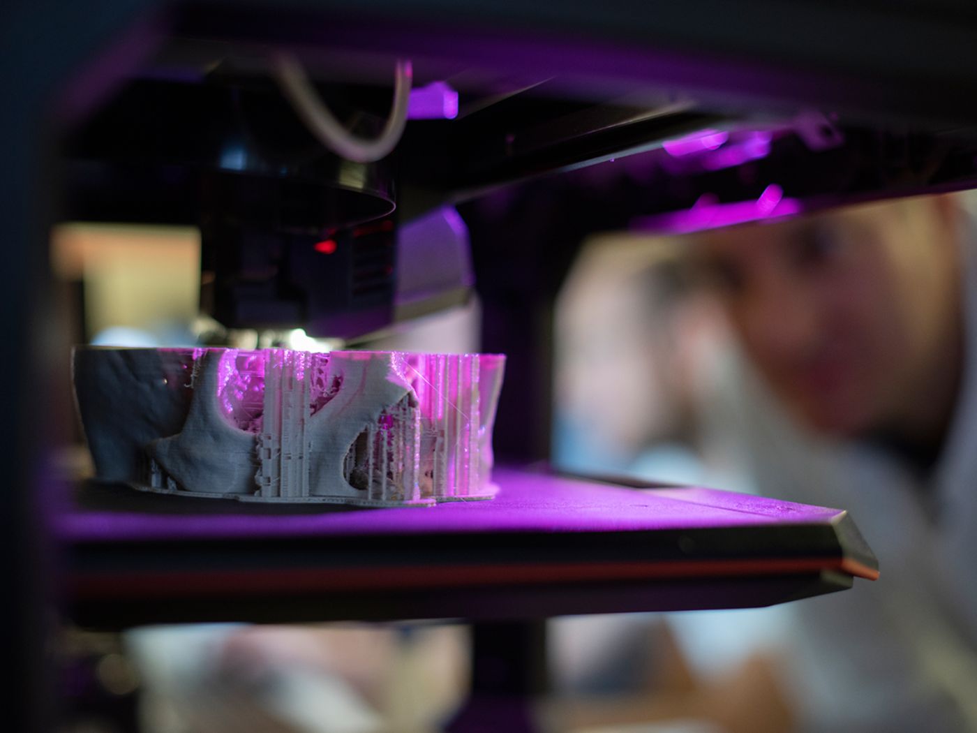 A 3D printer in use