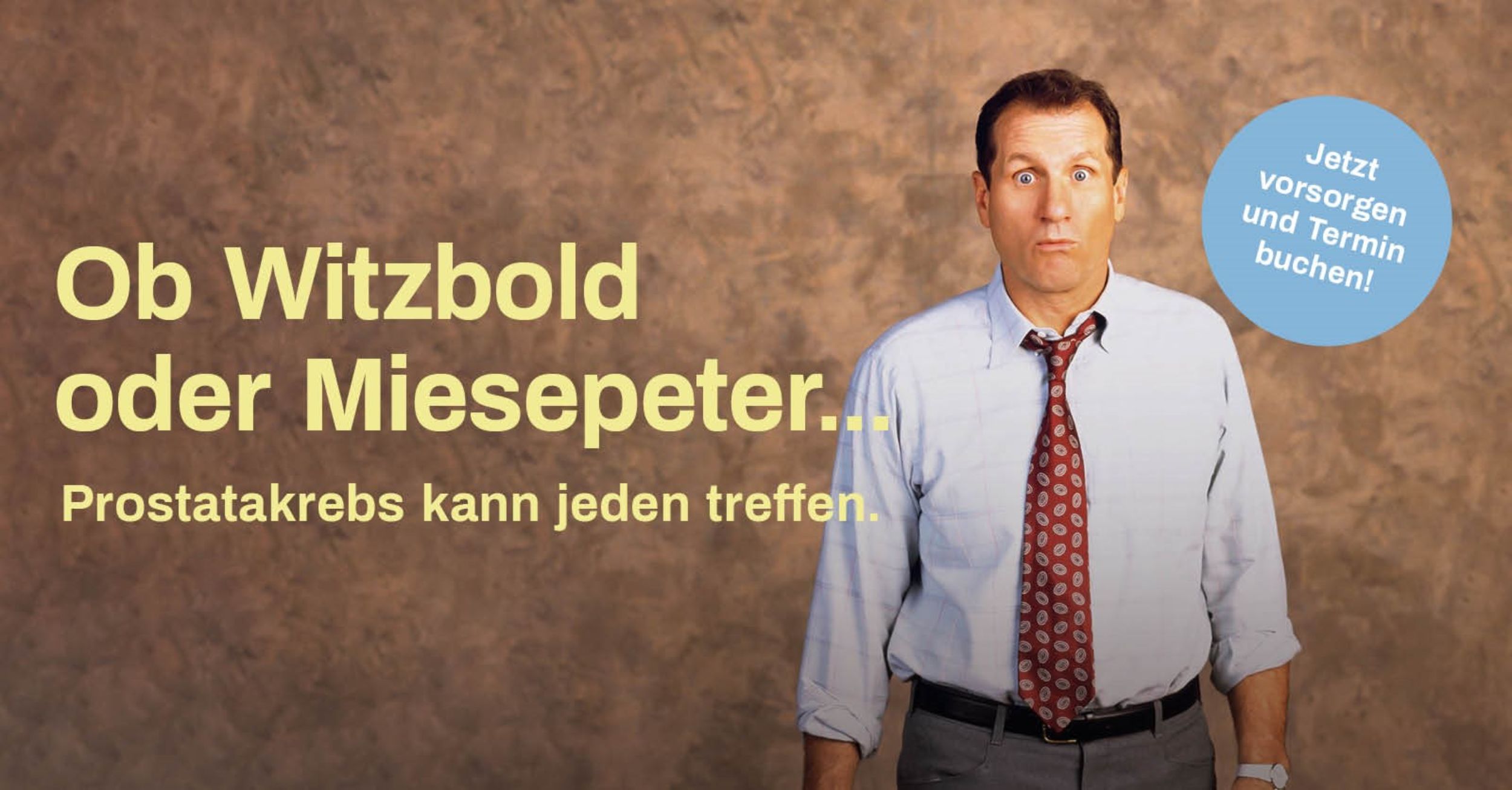 Kampagnenvisual Urologie Kampagne zur Prostatakrebsvorsorge mit Al Bundy