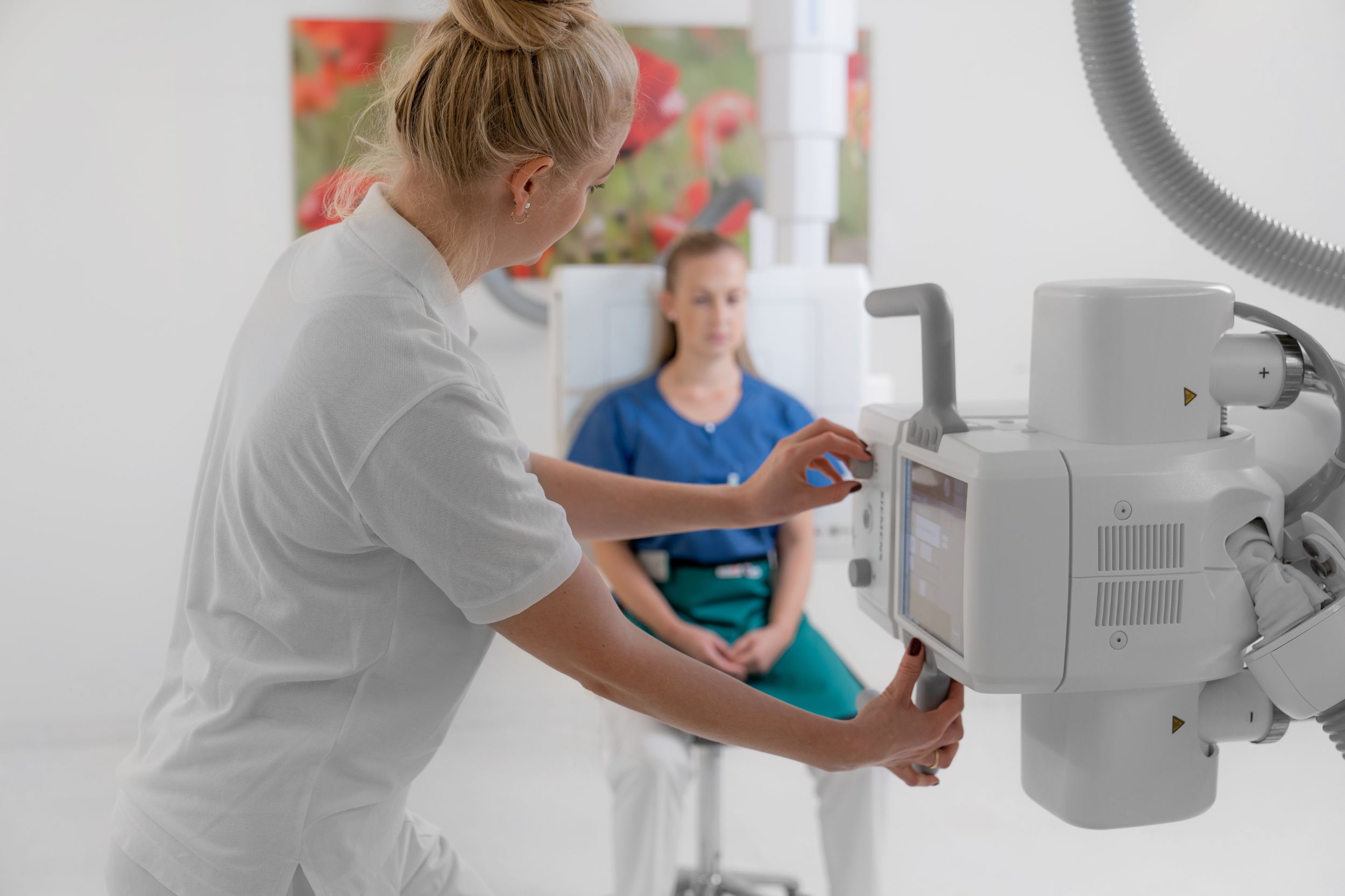 Radiotherapy of a patient in the radiology department