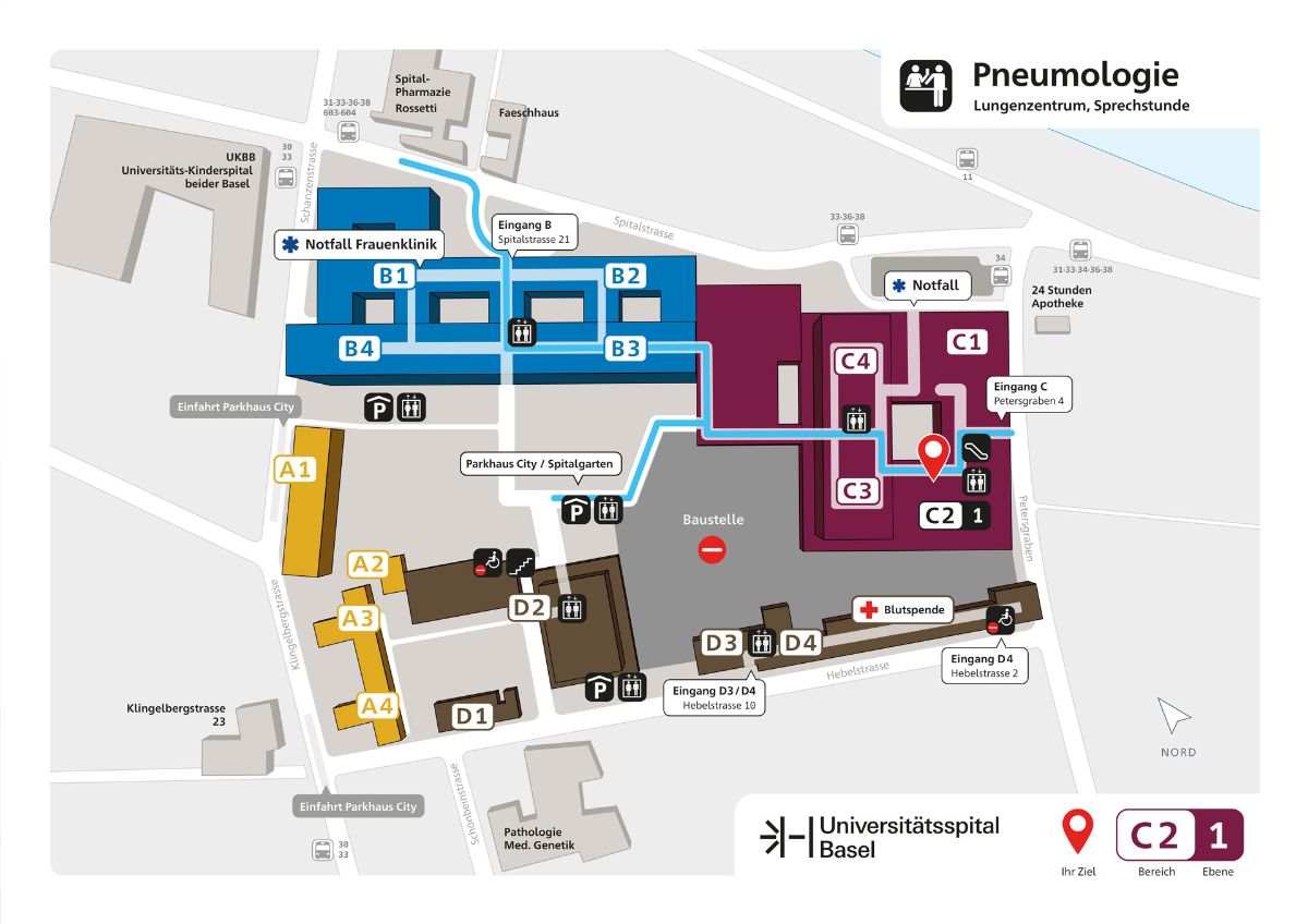 Site plan of the Lung Center at the USB
