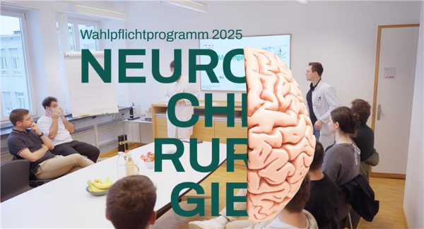 Jedes Jahr öffnet unsere Klinik für drei Tage die Türen, um Medizinstudent*innen die faszinierende Welt der Neurochirurgie näherzubringen.

Während des Kurses erhalten die Teilnehmenden spannende Einblicke in den Klinikalltag, lernen verschiedene neurochirurgische Fachbereiche durch erfahrene Expert*innen kennen und können in Hands-on-Kursen ihre praktischen Fähigkeiten unter Beweis stellen.

Im folgenden Video nehmen wir Sie mit hinter die Kulissen und zeigen Impressionen des diesjährigen Studentenkurses. 🎥

👉 Jetzt reinschauen und mehr über die Neurochirurgie erfahren!