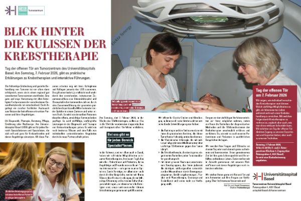 Tag der offenen Tür am Tumorzentrum des Universitätsspitals Basel: Am Samstag, 7. Februar 2026, gibt es praktische Erklärungen zu Krebstherapien und interaktive Führungen.