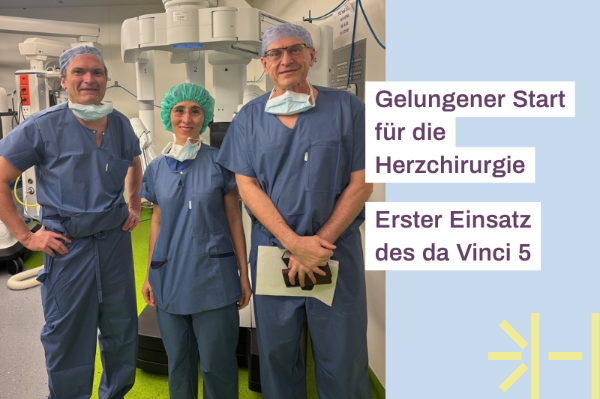 Das Team der Klinik für Herzchirurgie am Universitären Herzzentrum Basel hat im Februar erstmals minimalinvasive Bypass-Operation mit dem da Vinci 5 erfolgreich durchgeführt.